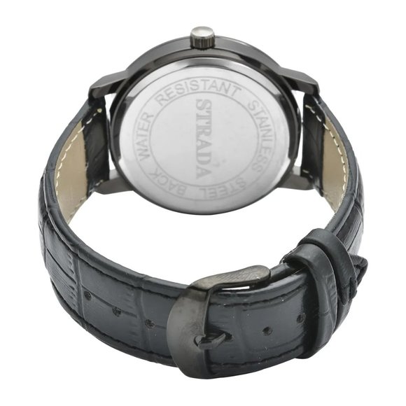 NIB Never Give Up Dial Watch with Black Faux Leather Strap 7.5-9.0 In - Picture 6 of 7